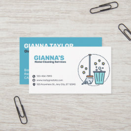 Business Card für die Reinigung von Mopp und Eimer Visitenkarte