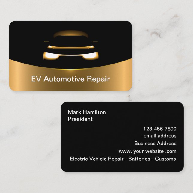 Business Card für Elektrofahrzeug-Reparatur Visitenkarte (Vorne/Hinten)