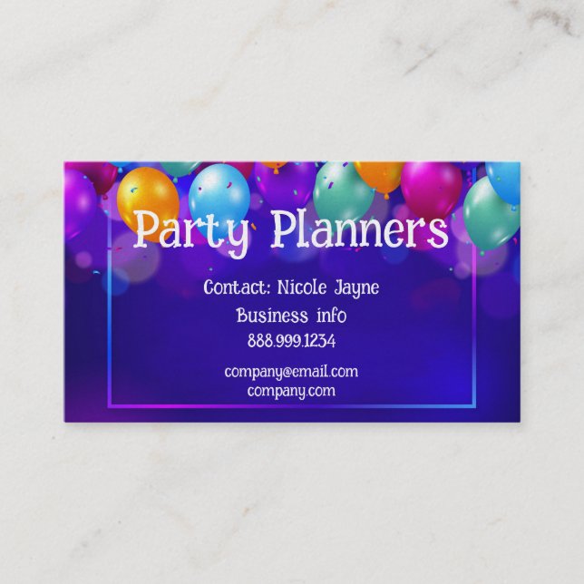 Business Card für Fun Balloon Party- oder Veransta Visitenkarte (Vorderseite)