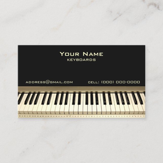 Business Card für Keyboard Musician Visitenkarte (Vorderseite)