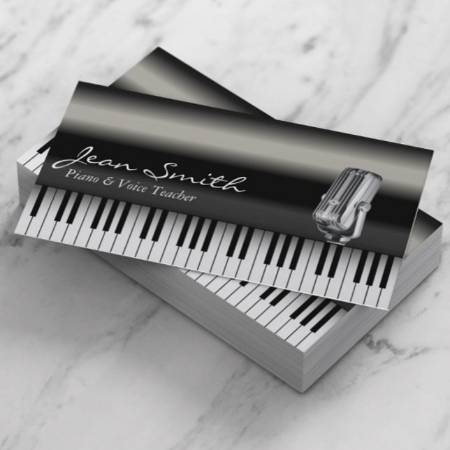 Business Card für klassisches Dunkles Piano und Sp Visitenkarte (Von Creator hochgeladen)