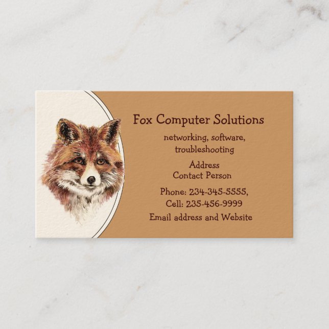 Business Card für kundenspezifische Fox-Computerlö Visitenkarte (Vorderseite)
