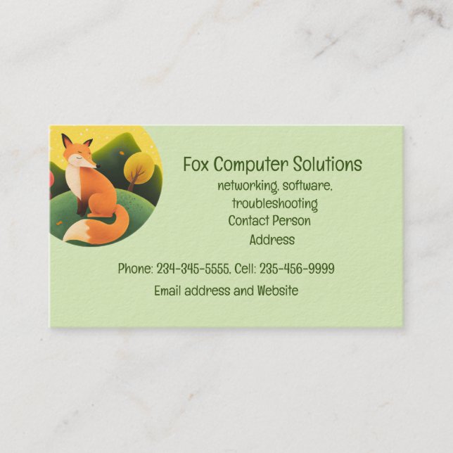 Business Card für kundenspezifische Fox-Computerlö Visitenkarte (Vorderseite)