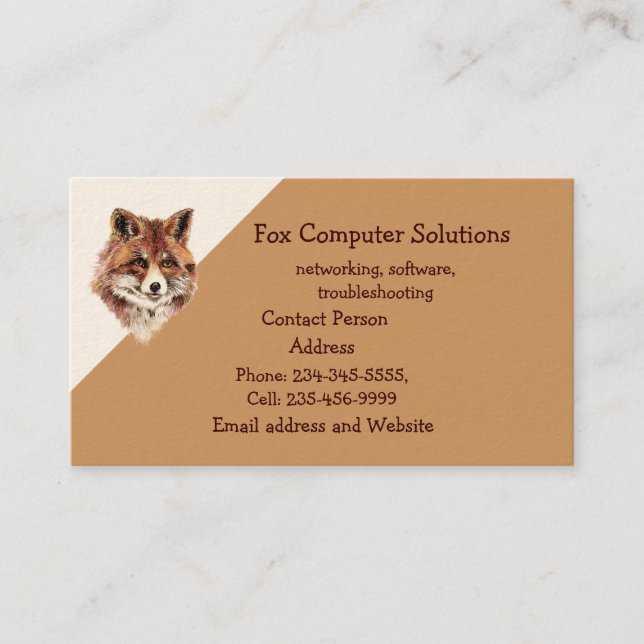 Business Card für kundenspezifische Fox-Computerlö Visitenkarte (Vorderseite)