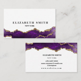 Business Card für lila und goldene Textur-Marmor Visitenkarte