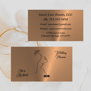 Business Card für Minimalistische Kupferverheiratu Visitenkarte