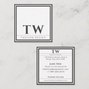Business Card für Mode Design Square Quadratische Visitenkarte