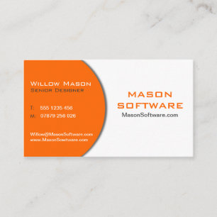 Business Card für moderne Orange & White Technolog Visitenkarte