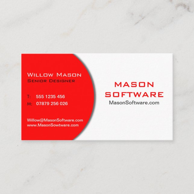 Business Card für moderne Red & White Technologie Visitenkarte (Vorderseite)