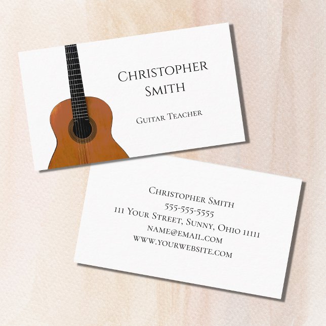 Business Card für Musical Instrument Guitar Lesson Visitenkarte (Von Creator hochgeladen)