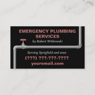 Business Card für Notfall-Klempnerdienste Visitenkarte