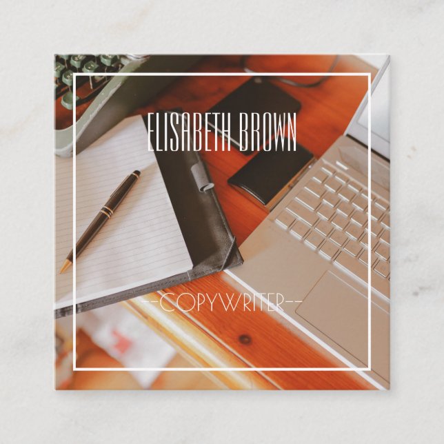 Business Card für personalisierte Schreibmaschine Quadratische Visitenkarte (Vorderseite)