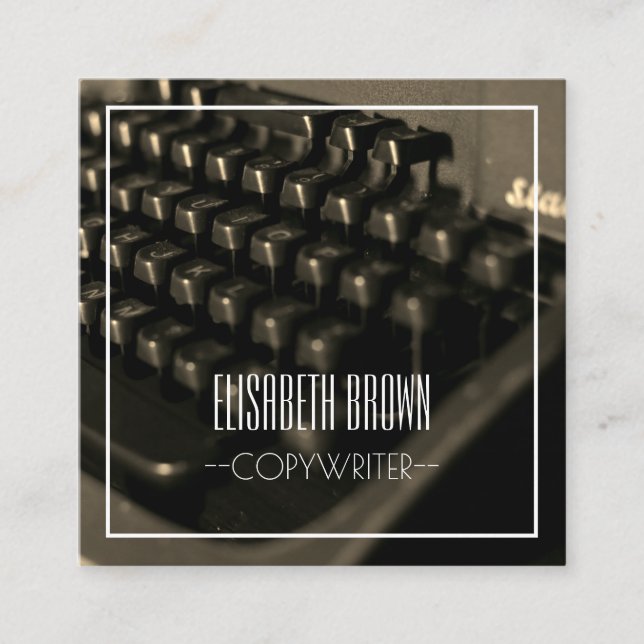 Business Card für personalisierte Schreibmaschine Quadratische Visitenkarte (Vorderseite)