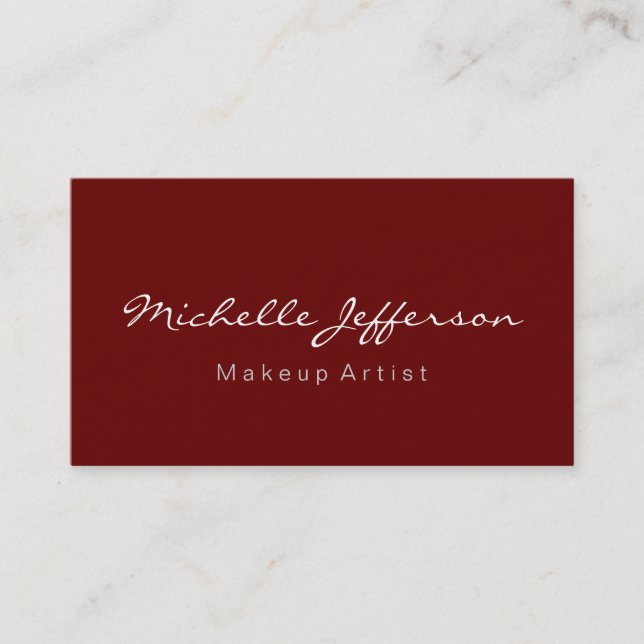 Business Card für Red Makeup Artist Script Visitenkarte (Vorderseite)