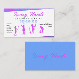 Business Card für Rosa und Blau-Reinigung Visitenkarte