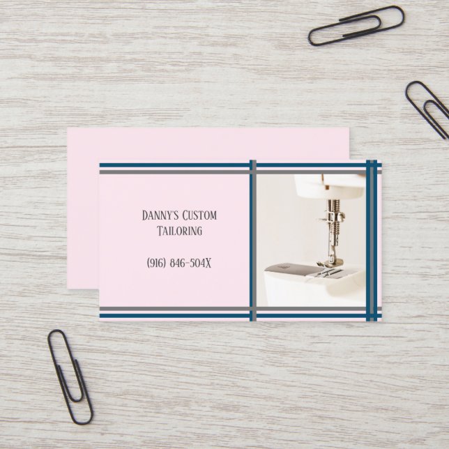 Business Card für rosafarbene Schneidemaschine Visitenkarte (Vorderseite/Rückseite Beispiel)