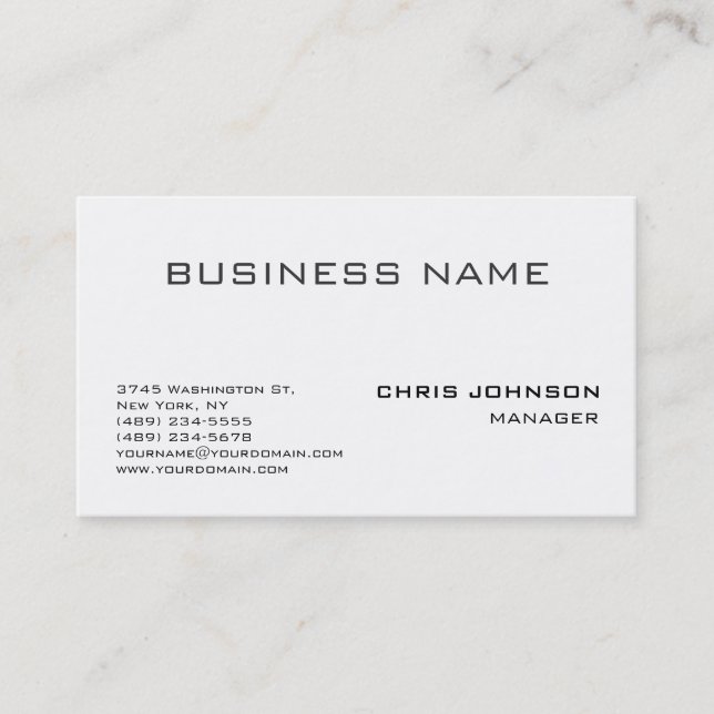 Business-Card für Schwarz/Weiß-Grau-Clear-Manager Visitenkarte (Vorderseite)