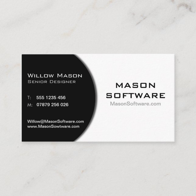 Business Card für Schwarz/Weiß-Unternehmenstechnol Visitenkarte (Vorderseite)