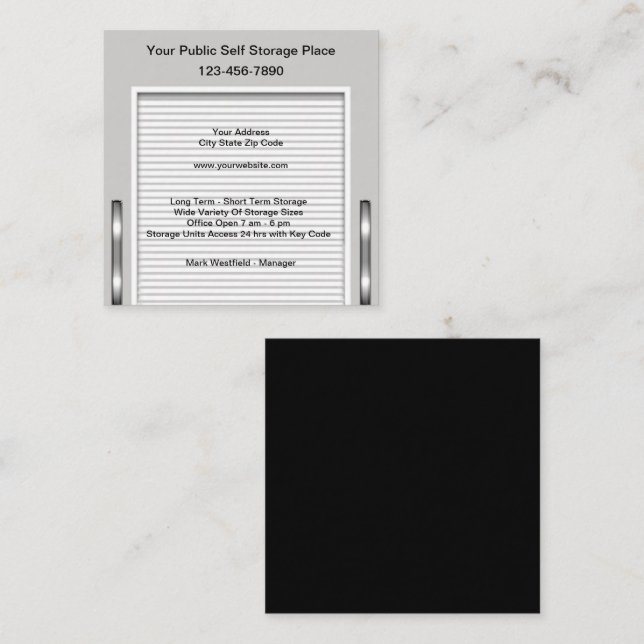 Business Card für Self Storage und Moving Services Quadratische Visitenkarte (Vorne/Hinten)