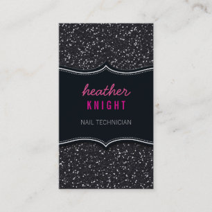 BUSINESS CARD glänzender Glitzer funkelt schwarz r Visitenkarte