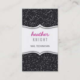 BUSINESS CARD glänzender Glitzer funkelt schwarz r Visitenkarte
