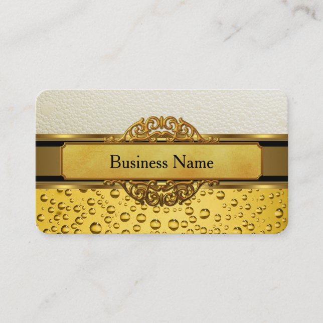 Business Card Gold Amber Beer Ale Visitenkarte (Vorderseite)