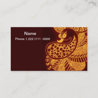 Business Card Gold Mehndi Visitenkarte