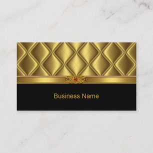 Business Card Gold Tile Trimm Red Jewel Visitenkarte