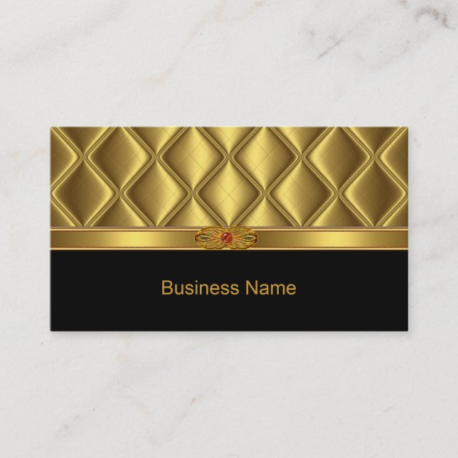 Business Card Gold Tile Trimm Red Jewel Visitenkarte (Vorderseite)