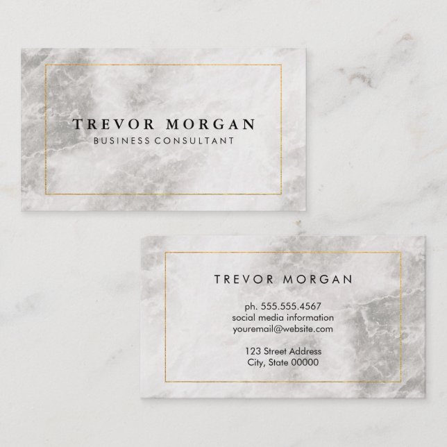 Business Card "Golden Border Marble" Visitenkarte (Vorne/Hinten)
