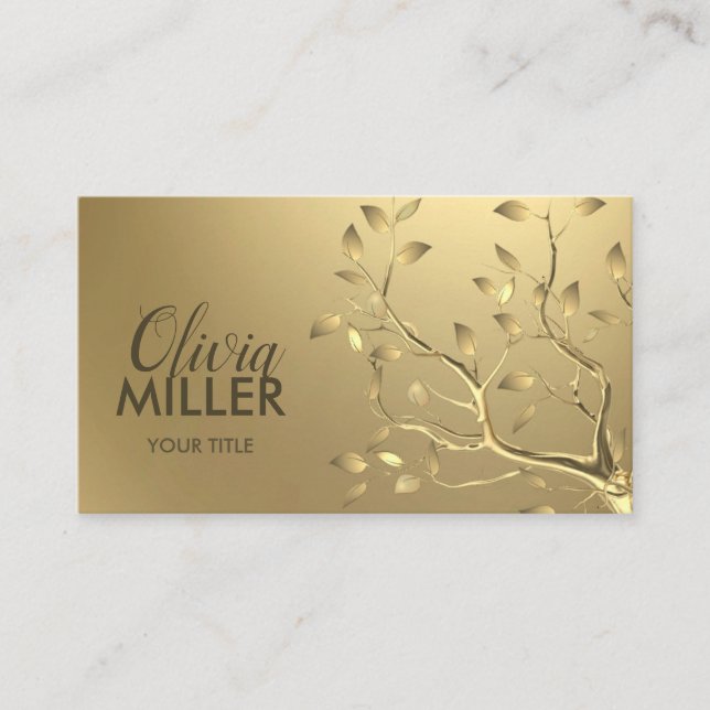 Business Card "Golden Tree Branch" Visitenkarte (Vorderseite)