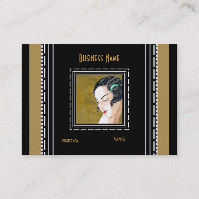 Business Card Jugendstil Deko Mode Elegante Visitenkarte (Vorderseite)