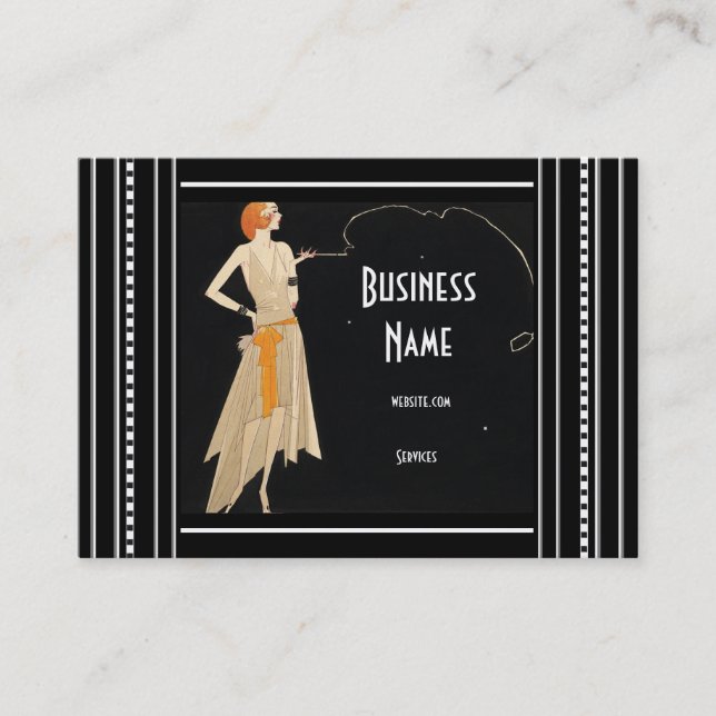 Business Card Jugendstil Deko Mode Elegante Visitenkarte (Vorderseite)
