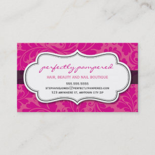 BUSINESS CARD Klasse geblüht Fuschia rosa schwarz Visitenkarte