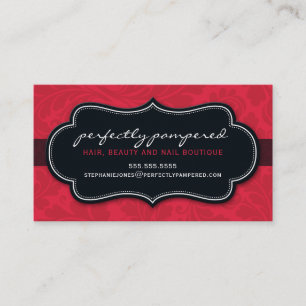 BUSINESS CARD Klasse geblüht Kirschrot schwarz Visitenkarte