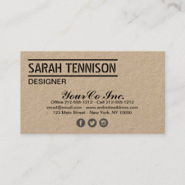 Business Card Kraft Gitter Custom Template Moderne Visitenkarte