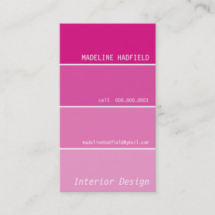 BUSINESS CARD Lackchip Swatch Magenta rosa Visitenkarte