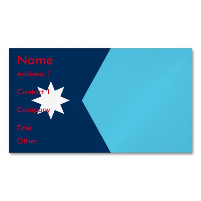 Business Card Magnet with Flag of Minnesota, US (Vorderseite)