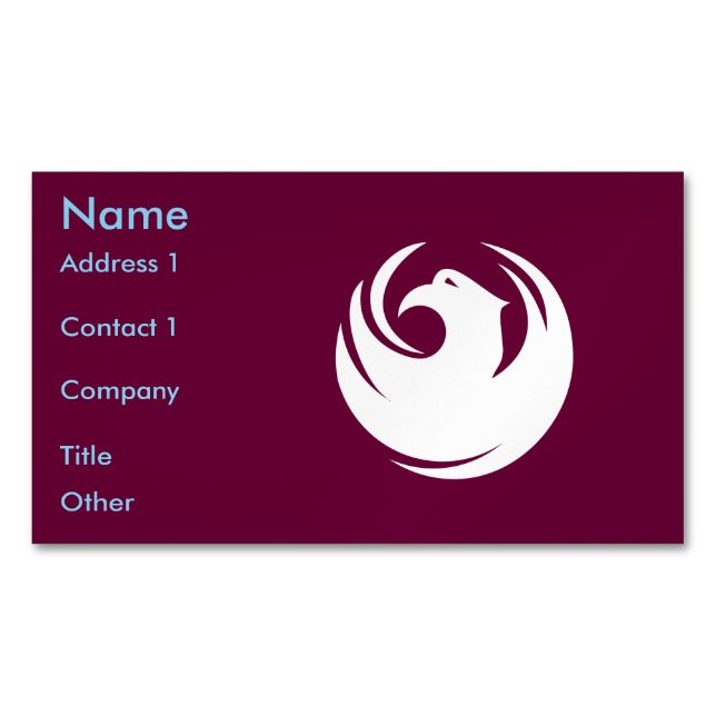 Business Card Magnet with Flag of Phoenix City (Vorderseite)