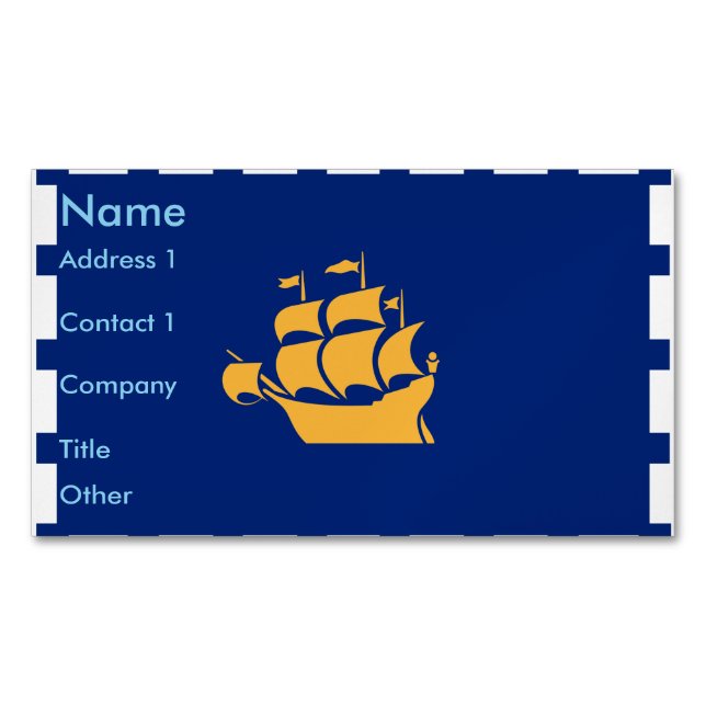 Business Card Magnet with Flag of Quebec City (Vorderseite)