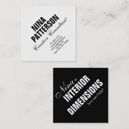 Business Card Minimalistischer Vorlagenschwarz Quadratische Visitenkarte
