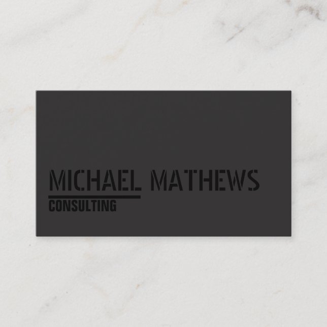 Business Card Minimalistischer Vorlagenschwarz Visitenkarte (Vorderseite)