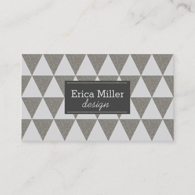 Business Card "Modern Silver Triangle" Visitenkarte (Vorderseite)