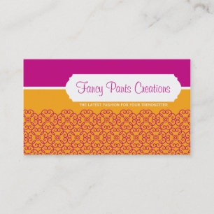 BUSINESS CARD Moderne Rosette Muster rosa Orange Visitenkarte