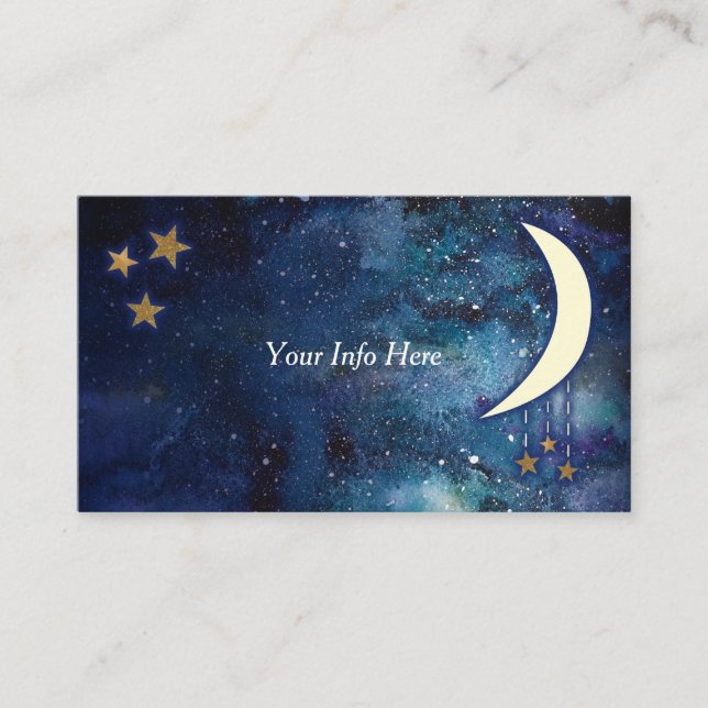 Business Card "Moon & Stars" Visitenkarte (Vorderseite)