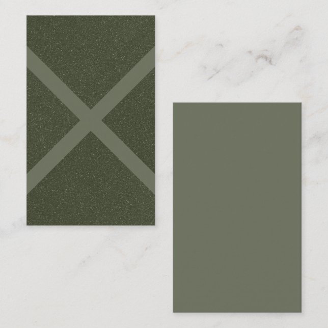 Business Card Moss Green X Muster - individuell an Visitenkarte (Vorne/Hinten)