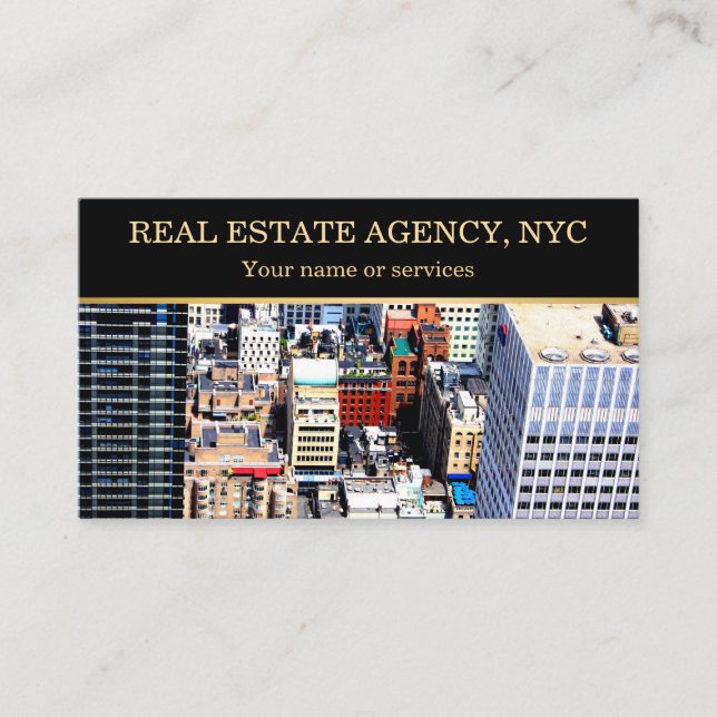 Business Card New York City NYC Real Anwesen Miete Visitenkarte (Vorderseite)
