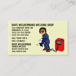 Business Card personalisiert Welder Cartoon Visitenkarte
