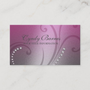 Business Card "Pink and Gray Shimmer and Crystals" Visitenkarte