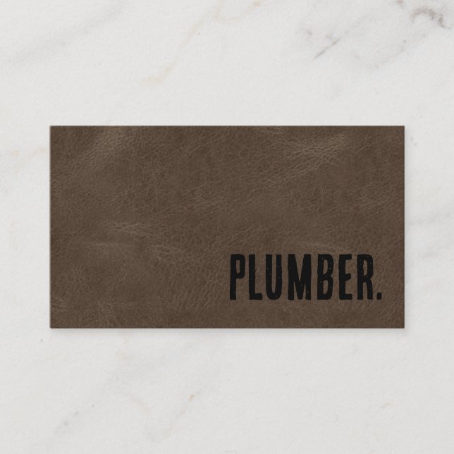 Business Card Premier Brown Imitats Leather Plumbe Visitenkarte (Vorderseite)